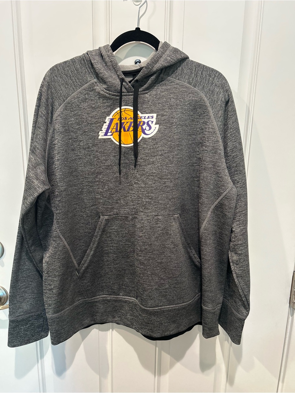 adidas Gray Los Angeles Lakers Pullover Hoodie